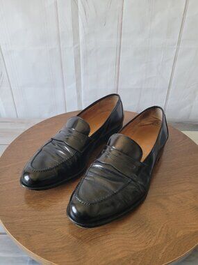 Salvatore Ferragamo Men’s 11.5D Black Leather Penny Loafers. Classic Men’s Dress